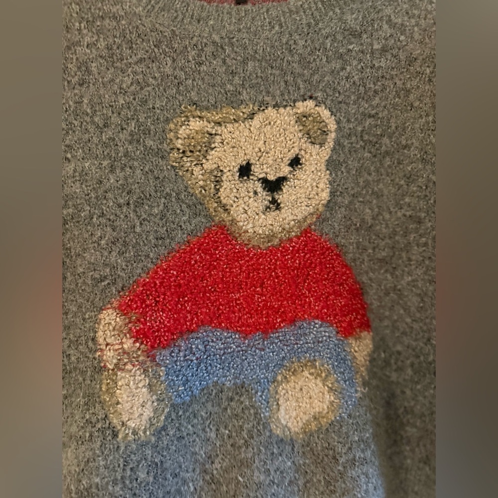 LIKE NEW Dreamers by Debut Chic Gray Bear Sweater - Picture 8 of 12